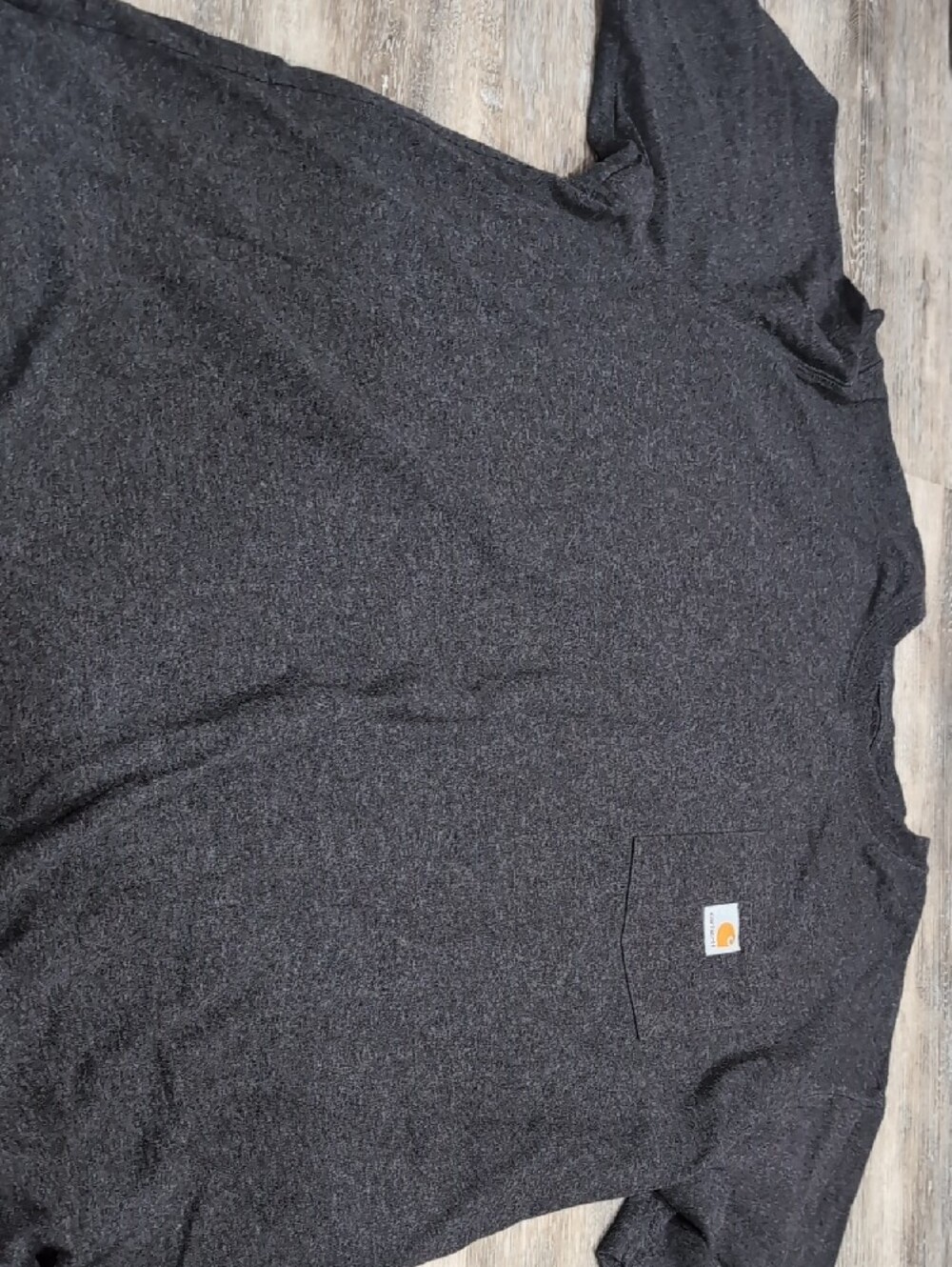Carhartt Pocket Tee in Dark Charcoal with Gold Logo - Picture 2 of 7